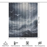 Beach Shower Curtain Ocean Surf