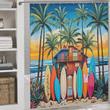 Beach Shower Curtain Seaside Huts