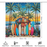 Beach Shower Curtain Seaside Huts