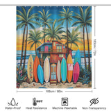 Beach Shower Curtain Seaside Huts