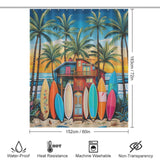 Beach Shower Curtain Seaside Huts