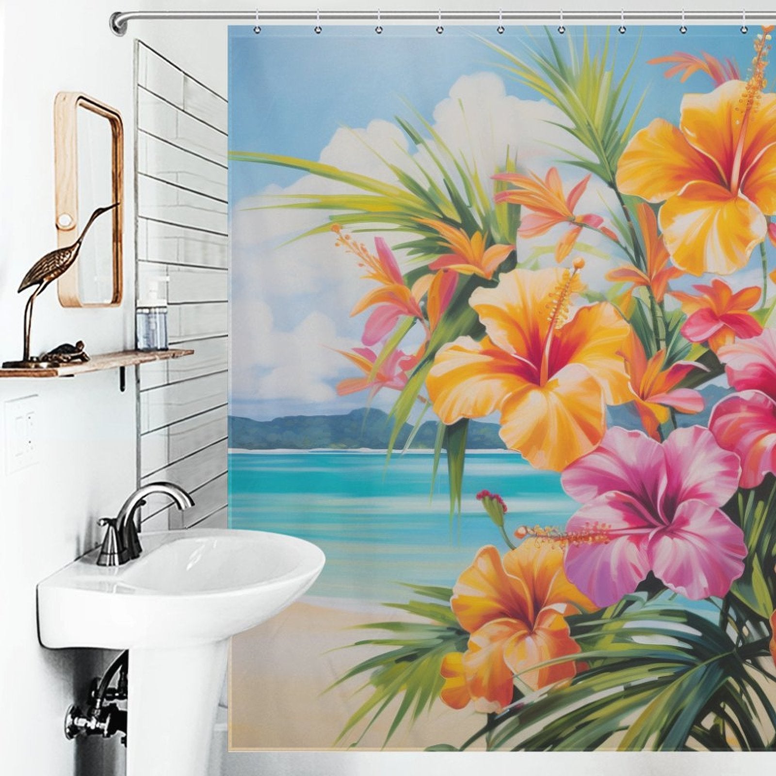 Beachfront Tropical Shower Curtain