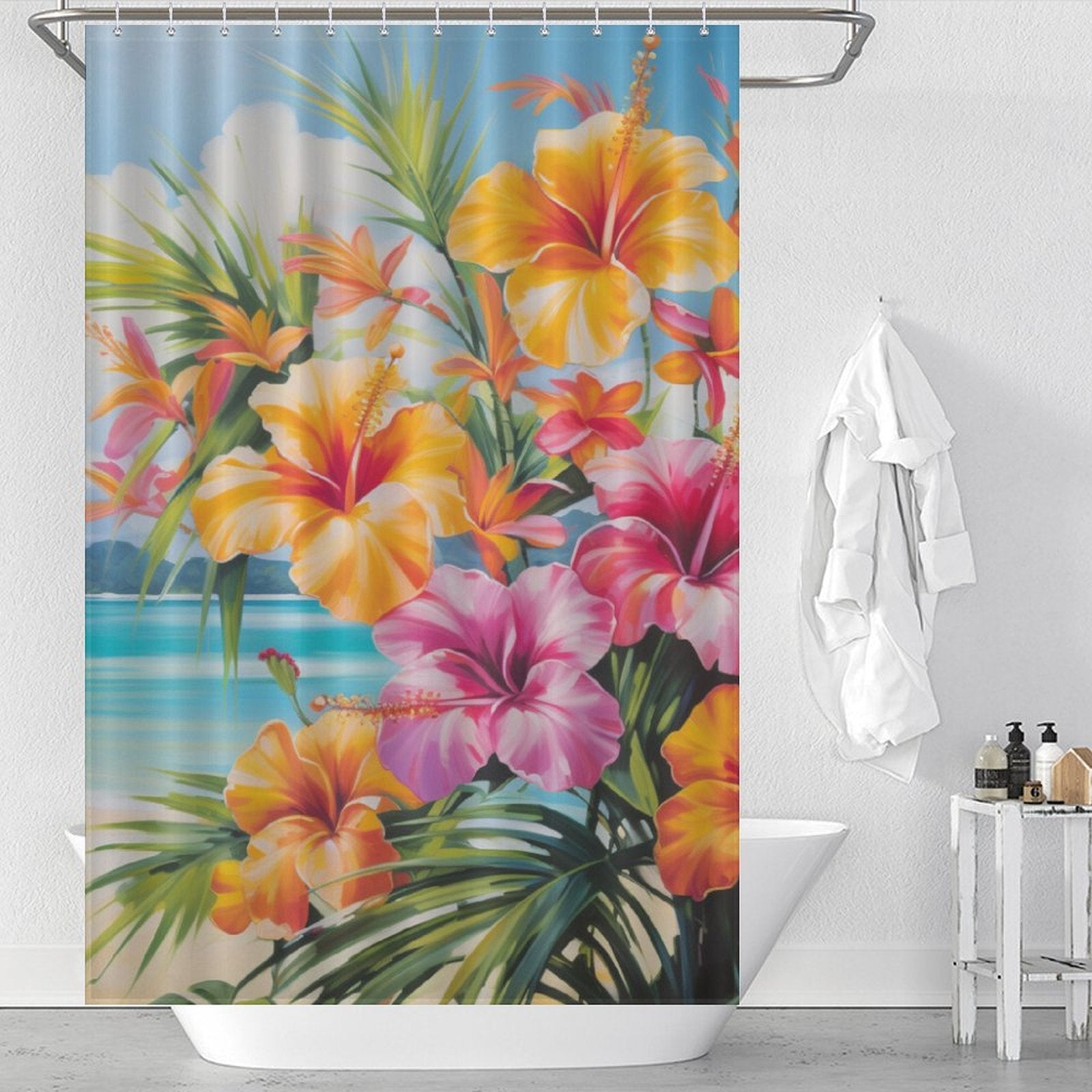 Beachfront Tropical Shower Curtain