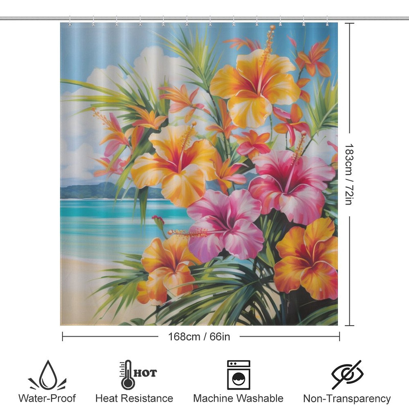 Beachfront Tropical Shower Curtain