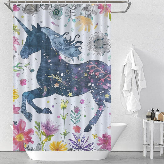 Beautiful Unicorn Boho Shower curtain