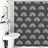 Black and White Rainbow Boho Shower Curtain