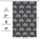 Black and White Rainbow Boho Shower Curtain