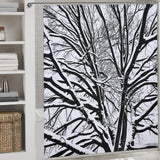 Black and White Tree Winter Shower Curtain