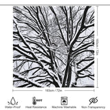 Black and White Tree Winter Shower Curtain