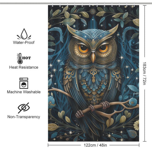 Bloom Owl Shower Curtain