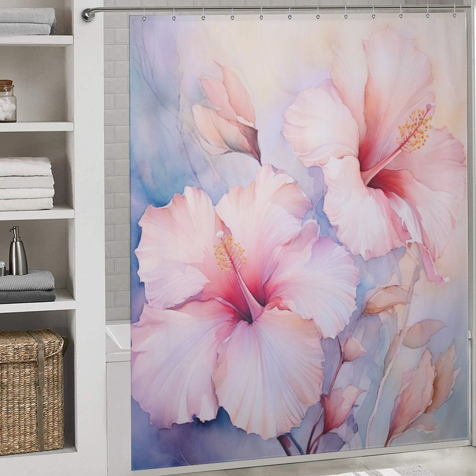 BloomingParadise Hibiscus Shower Curtain