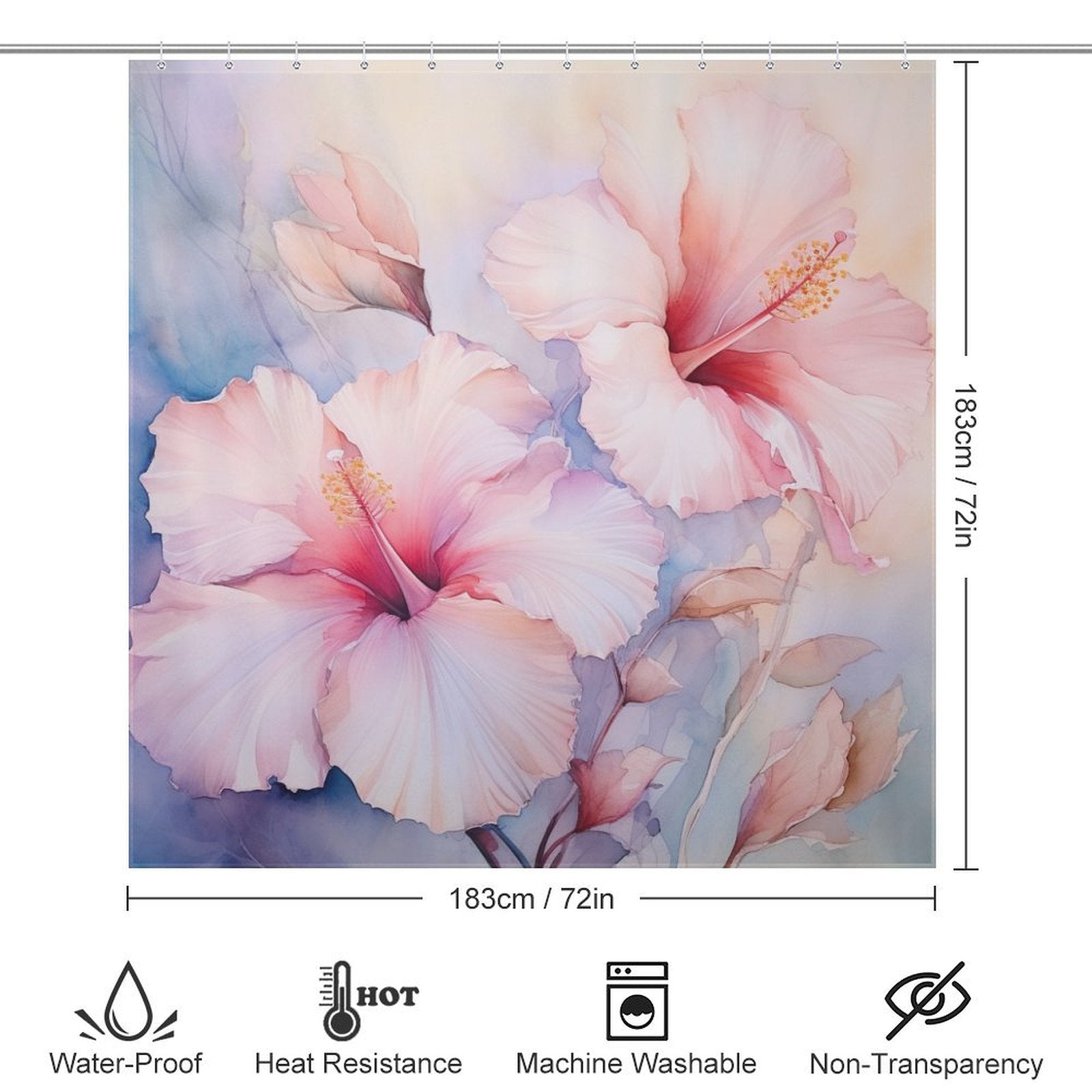 BloomingParadise Hibiscus Shower Curtain