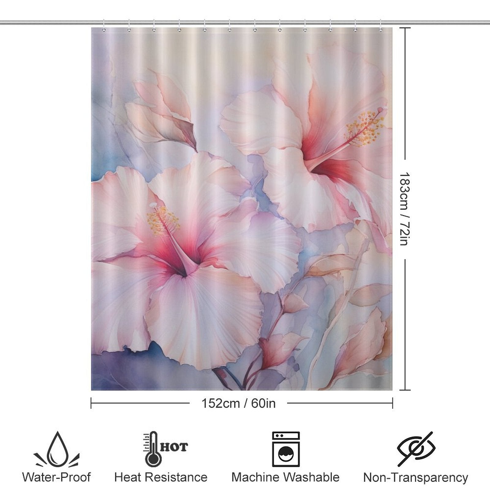 BloomingParadise Hibiscus Shower Curtain