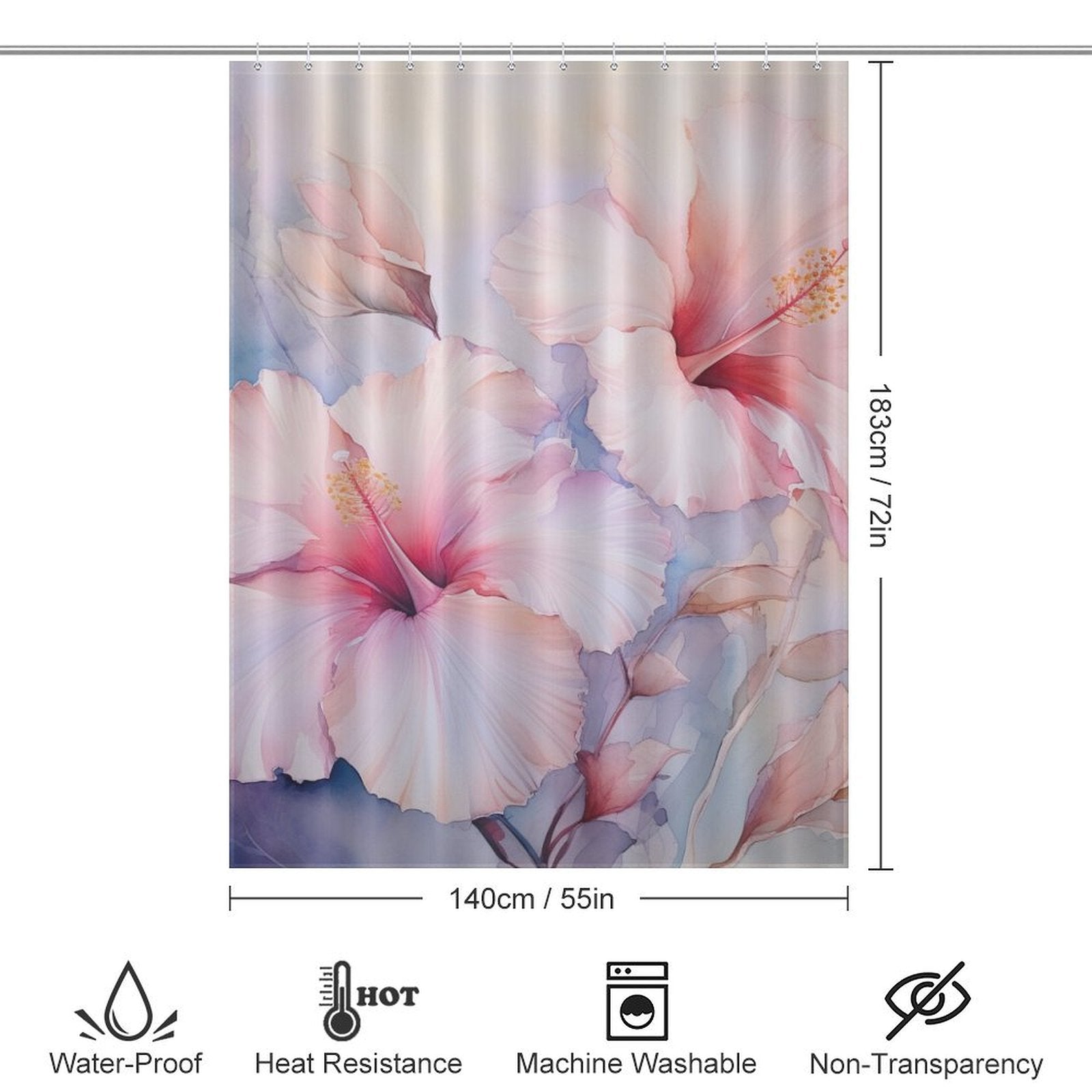 BloomingParadise Hibiscus Shower Curtain