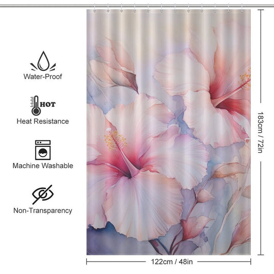 BloomingParadise Hibiscus Shower Curtain