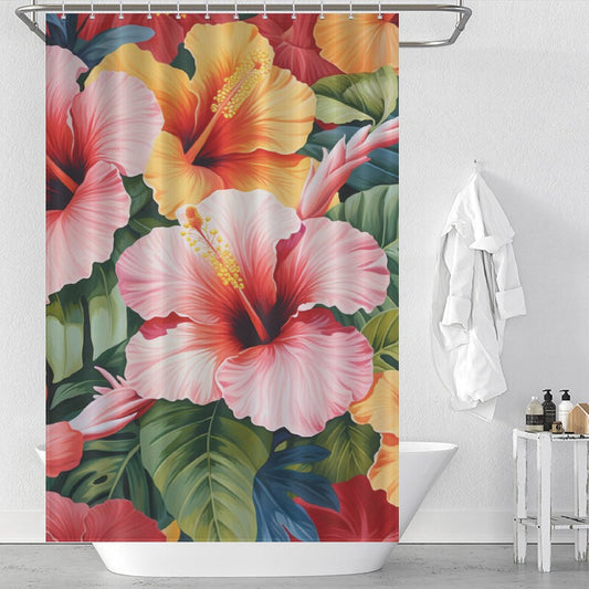 BloomsOfJoy Hibiscus Shower Curtain