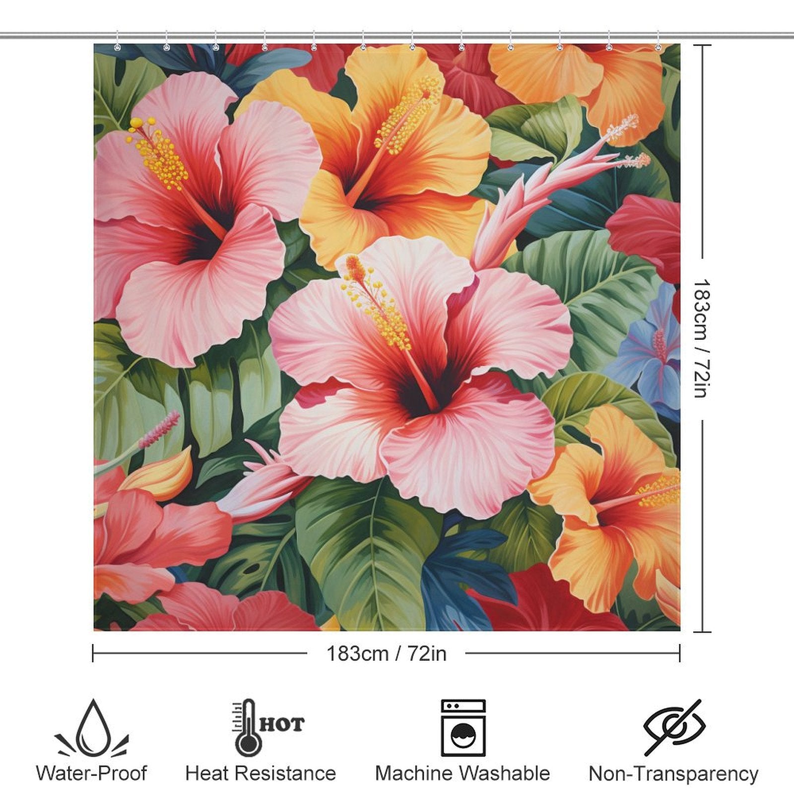 BloomsOfJoy Hibiscus Shower Curtain