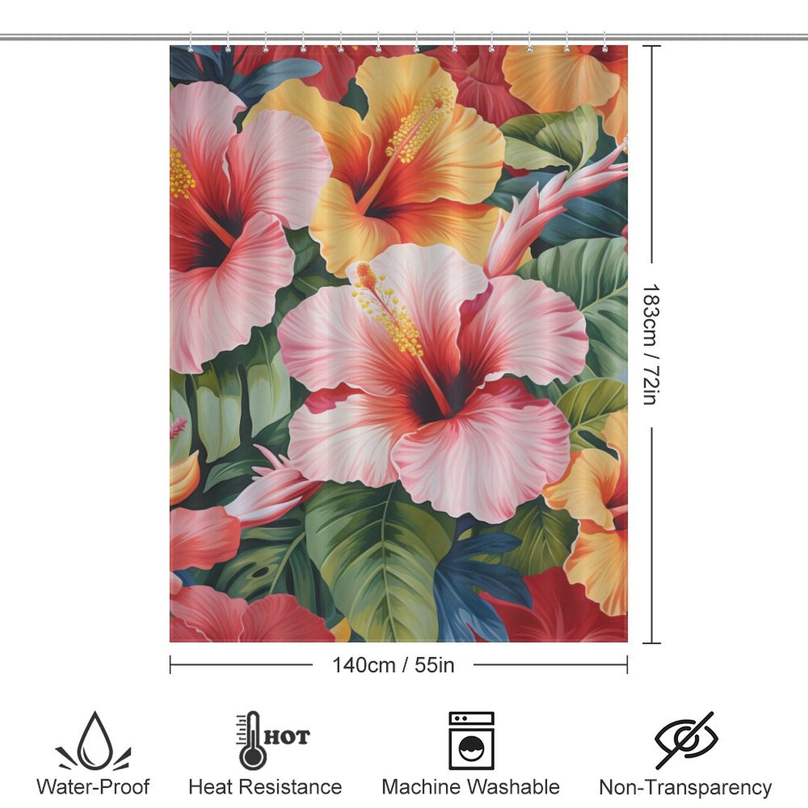 BloomsOfJoy Hibiscus Shower Curtain