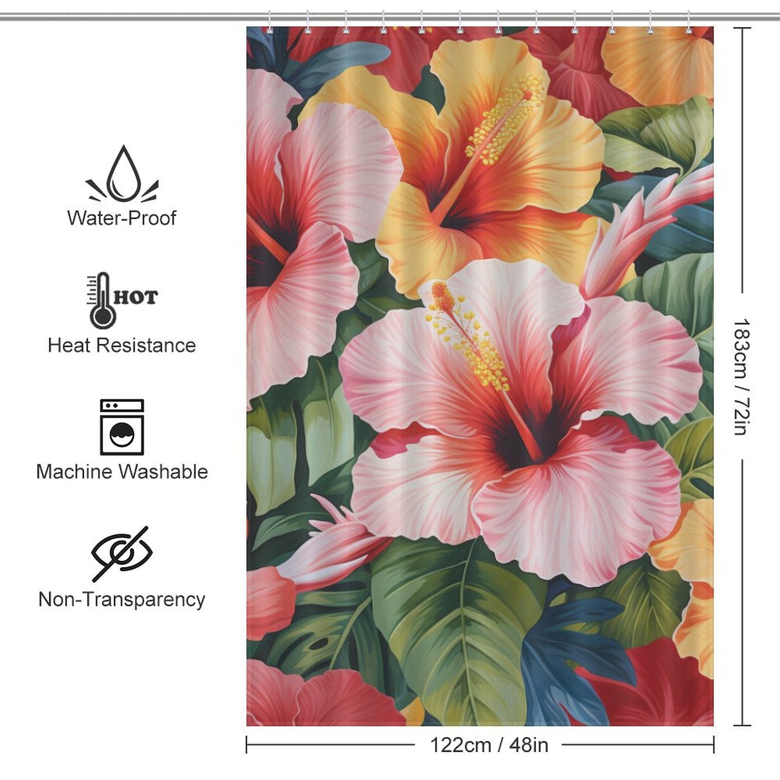 BloomsOfJoy Hibiscus Shower Curtain