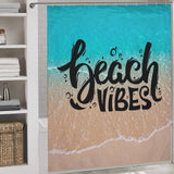 Blue Coastal Beach Shower Curtain