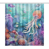 Transform your bathroom into an underwater escape with the Cotton Cat Blue Ocean Seaworld Seashell Shower Curtain. This stunning bathroom decor features a captivating design that captures the beauty of the seashore.