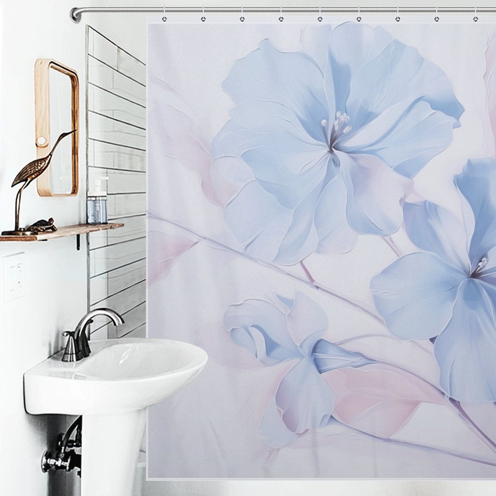 Blue Whisper Periwinkle Shower Curtain