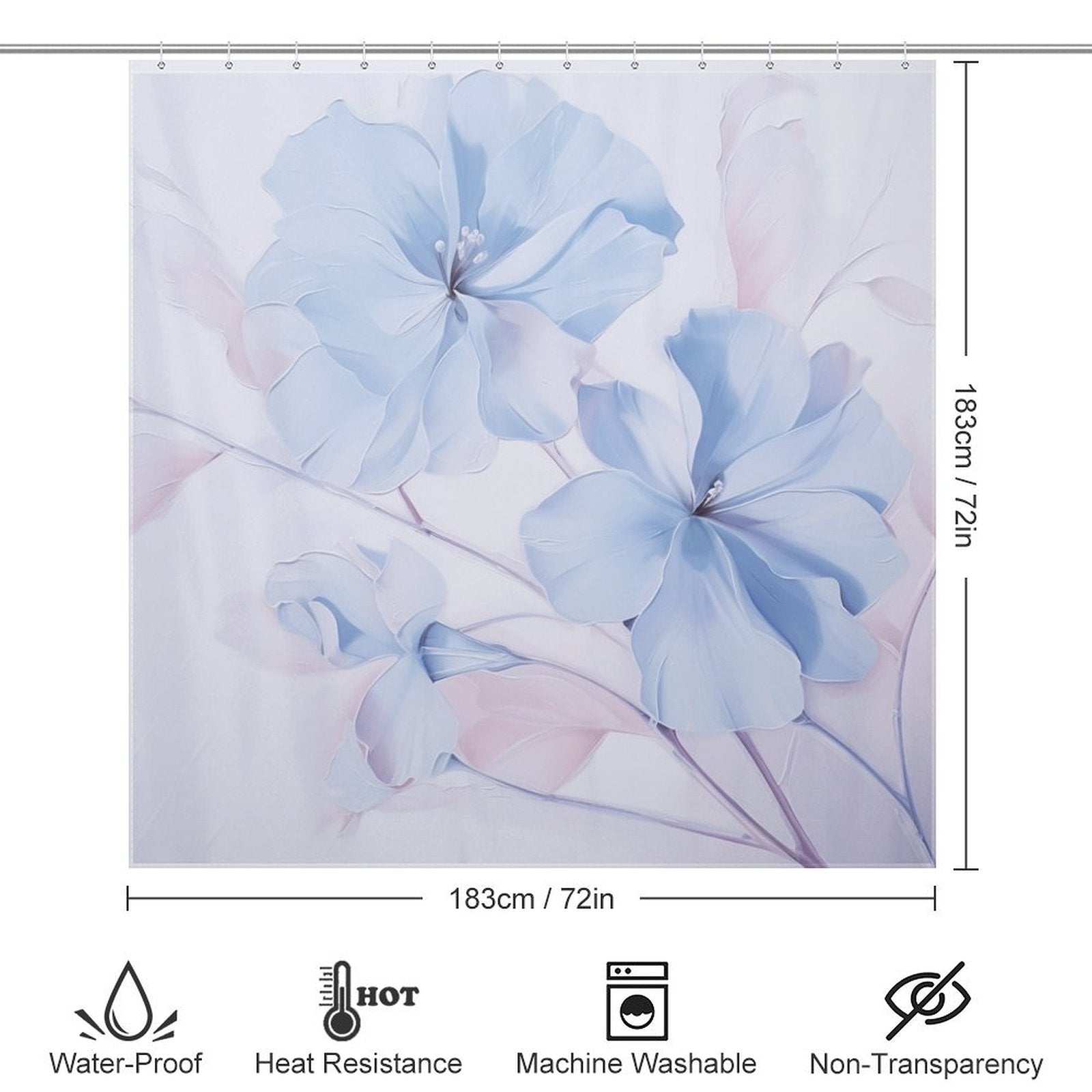 Blue Whisper Periwinkle Shower Curtain