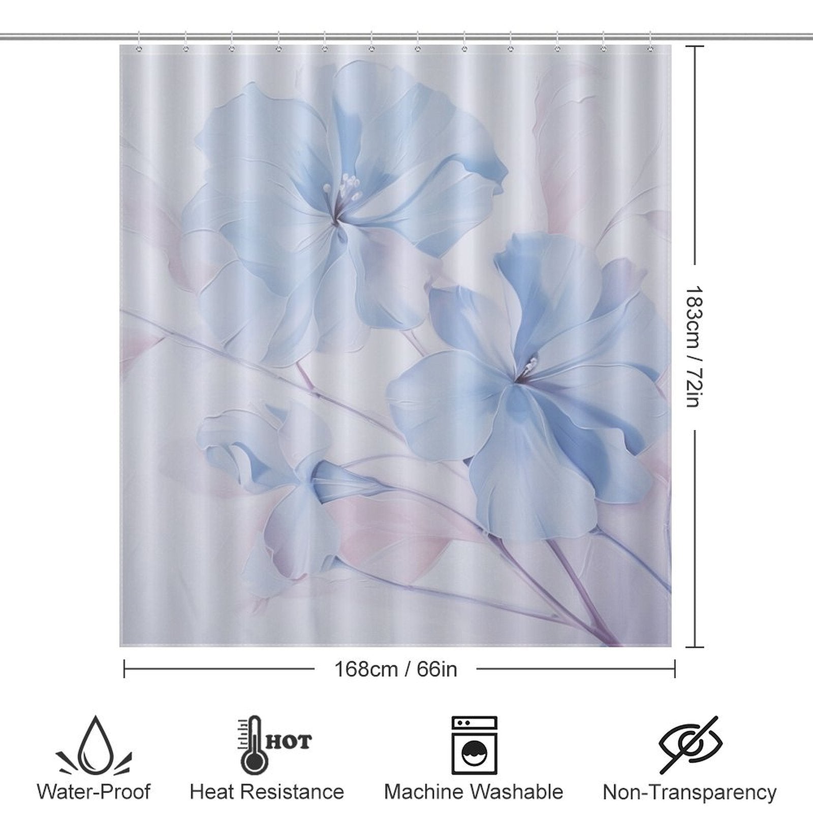 Blue Whisper Periwinkle Shower Curtain