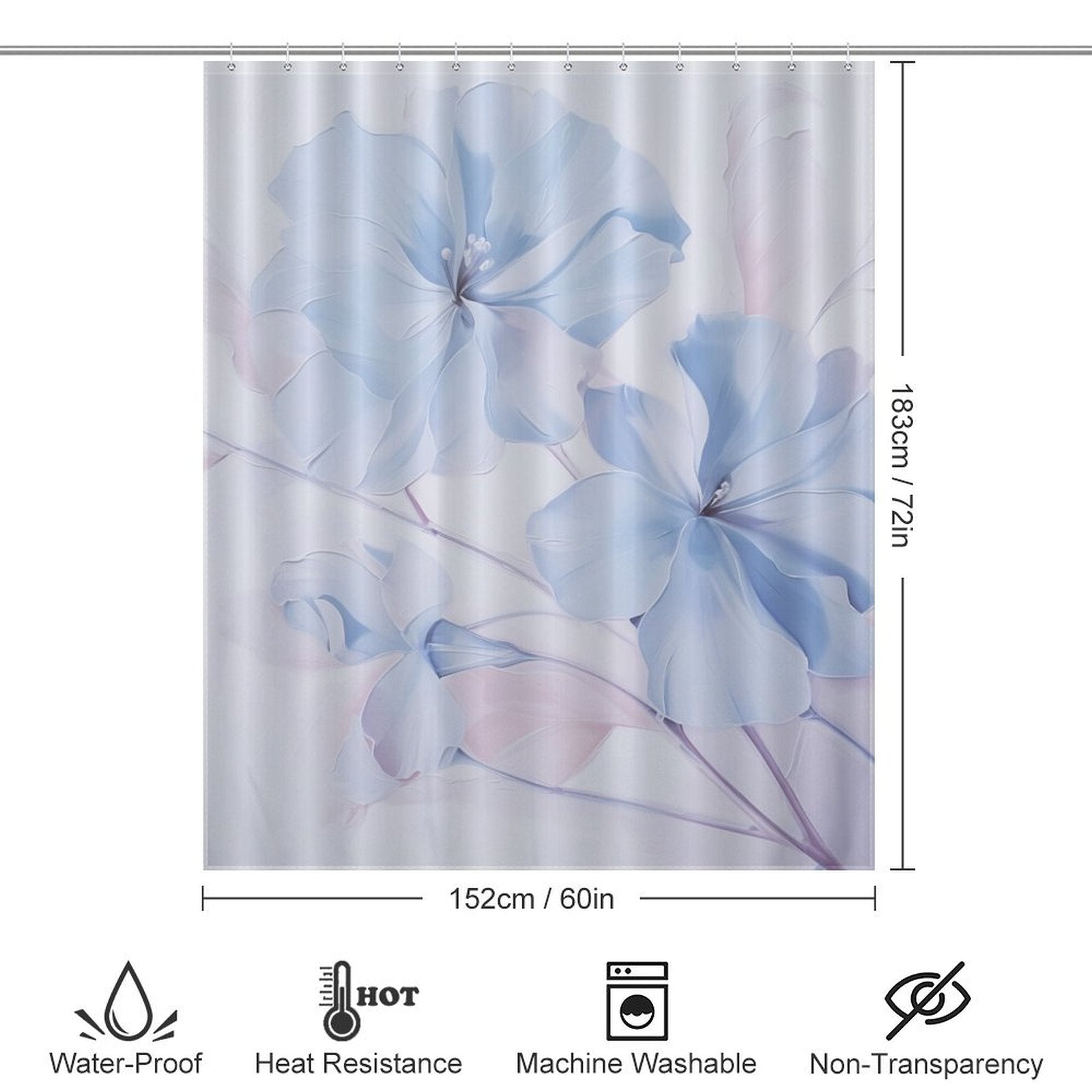 Blue Whisper Periwinkle Shower Curtain