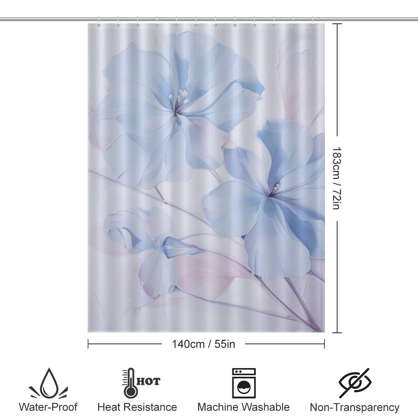 Blue Whisper Periwinkle Shower Curtain