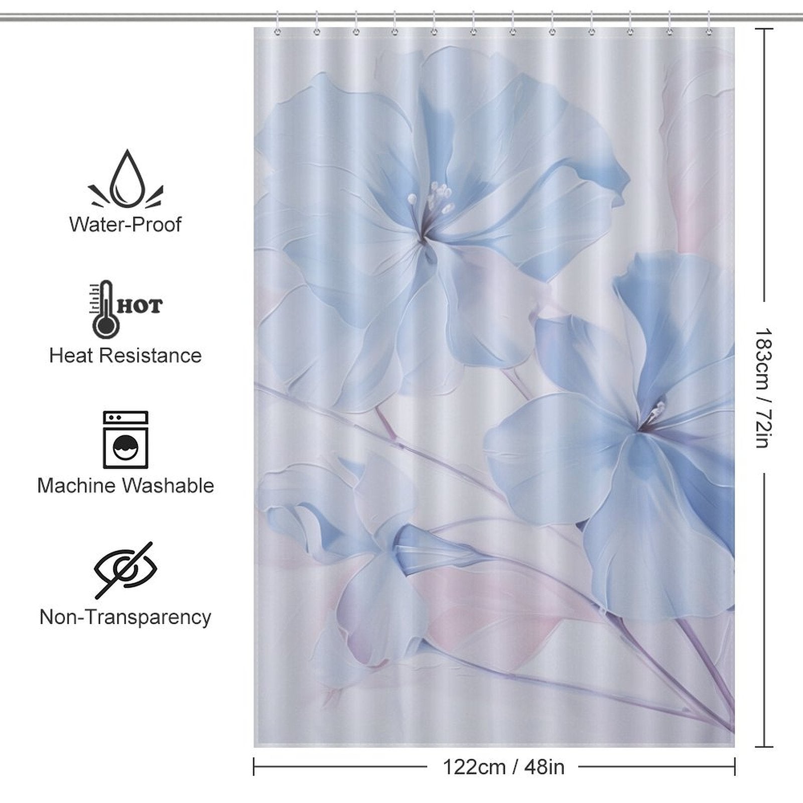 Blue Whisper Periwinkle Shower Curtain