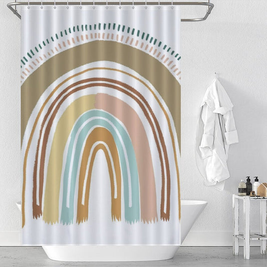 Boho Abstract Rainbow Shower Curtain