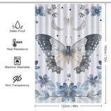 Boho Butterflies Floral  Moon Shower Curtain