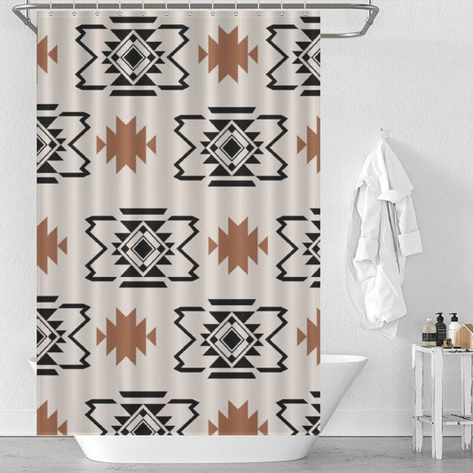 Boho Geometric Vintage Western Shower Curtain