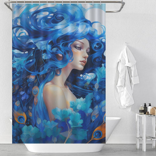 Bold Blue Shower Curtain