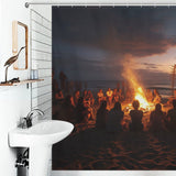 Bonfires Beach Shower Curtain Sea Breeze