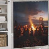 Bonfires Beach Shower Curtain Sea Breeze