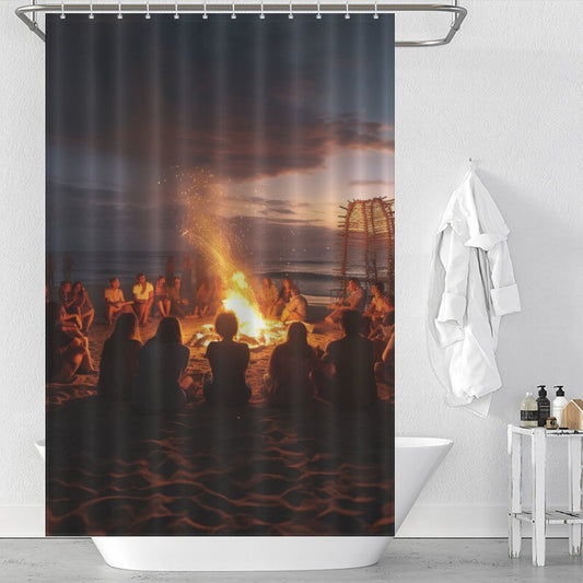 Bonfires Beach Shower Curtain Sea Breeze