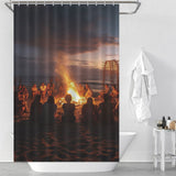 Bonfires Beach Shower Curtain Sea Breeze