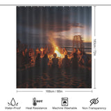 Bonfires Beach Shower Curtain Sea Breeze