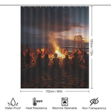 Bonfires Beach Shower Curtain Sea Breeze