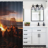 Bonfires Beach Shower Curtain Sea Breeze