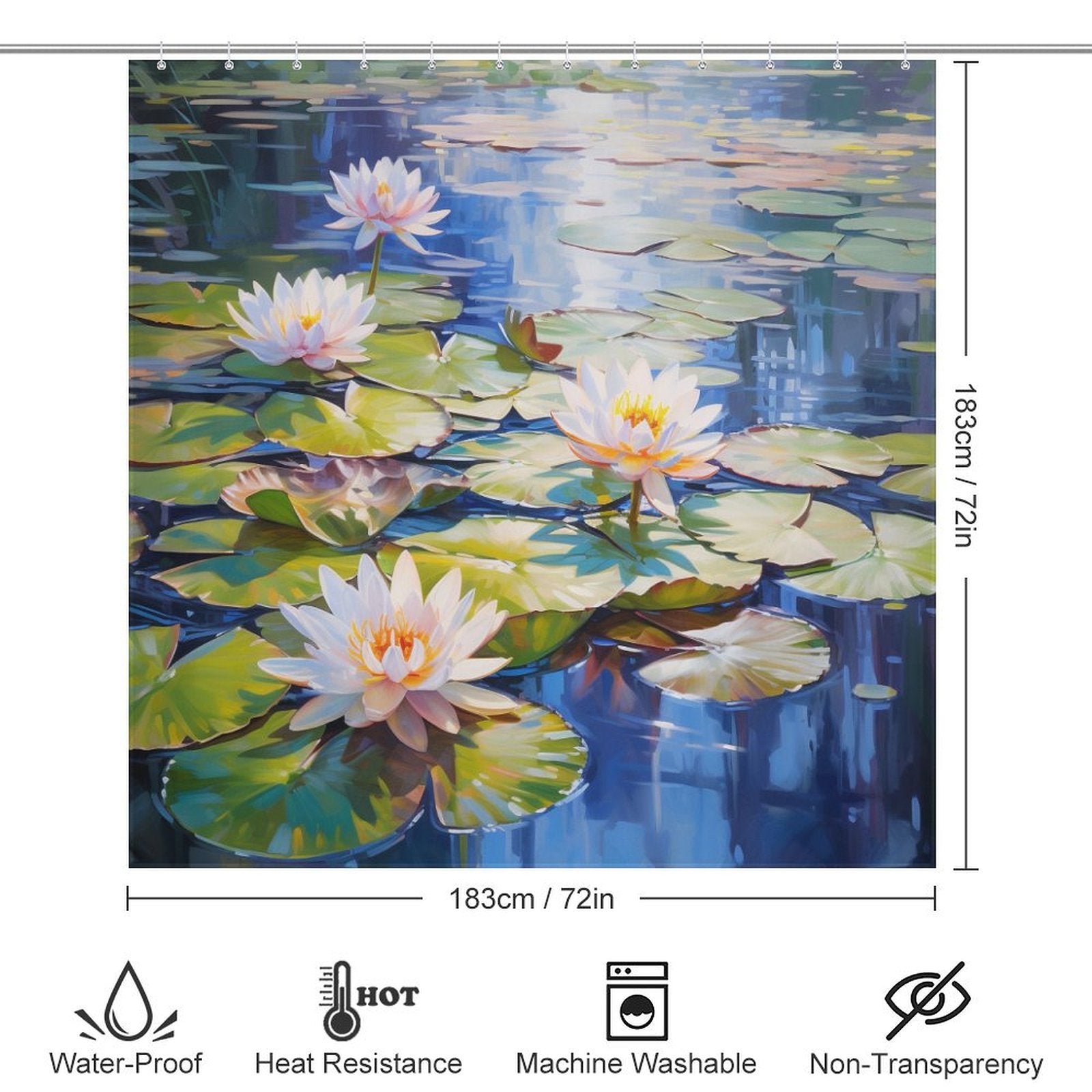 Botanic Pond Lily Shower Curtain