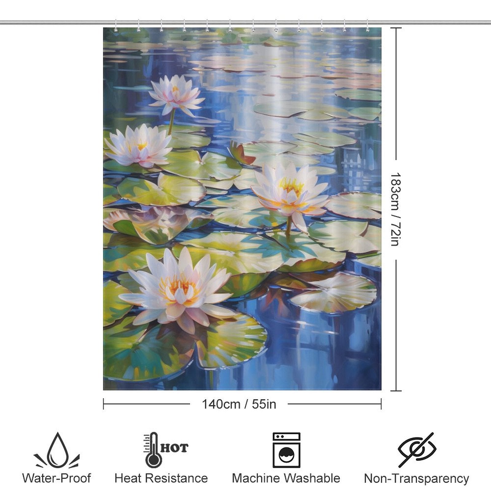 Botanic Pond Lily Shower Curtain