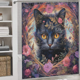 BotanicalCats Cat Shower Curtain