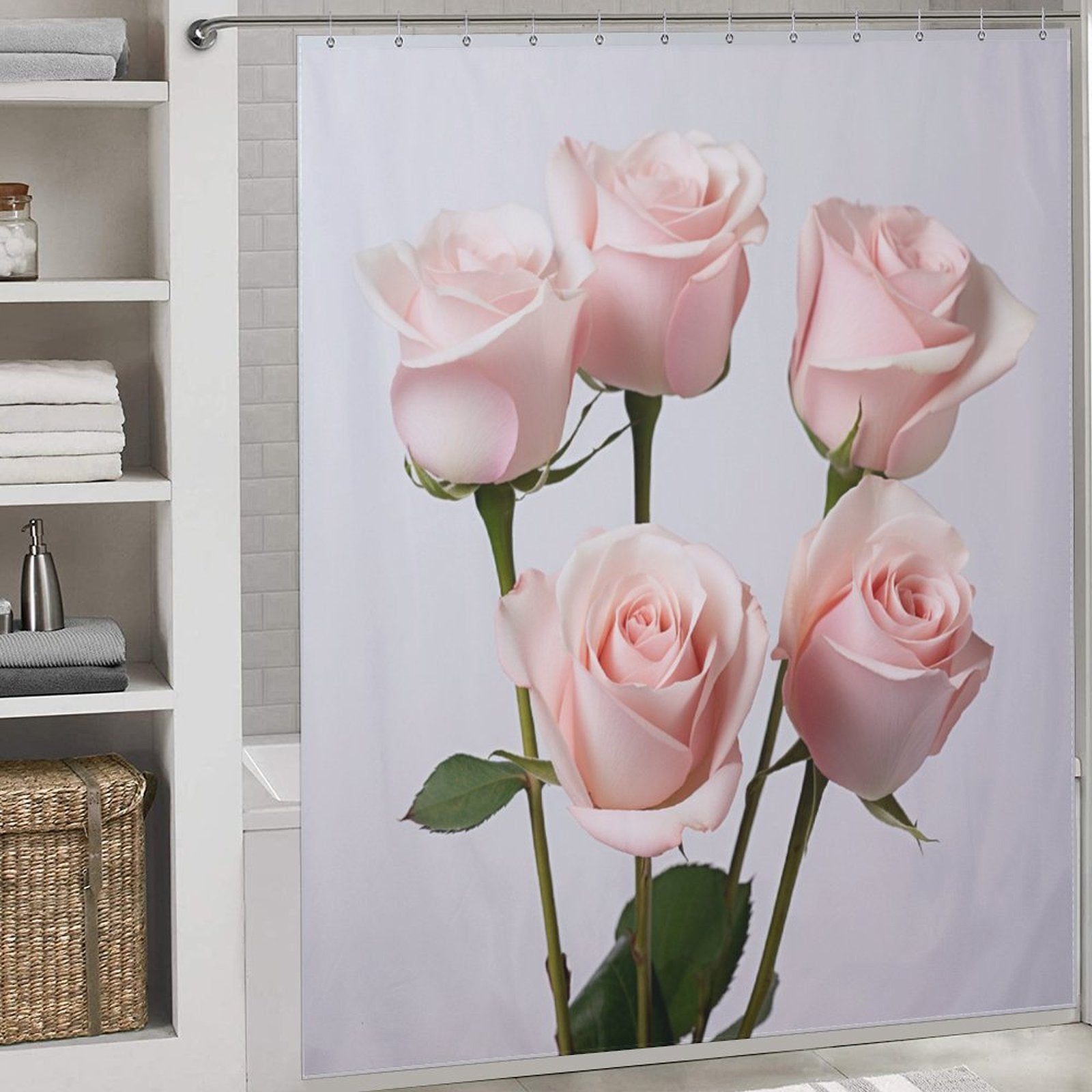 Bouquet Charm Pink Rose Shower Curtain