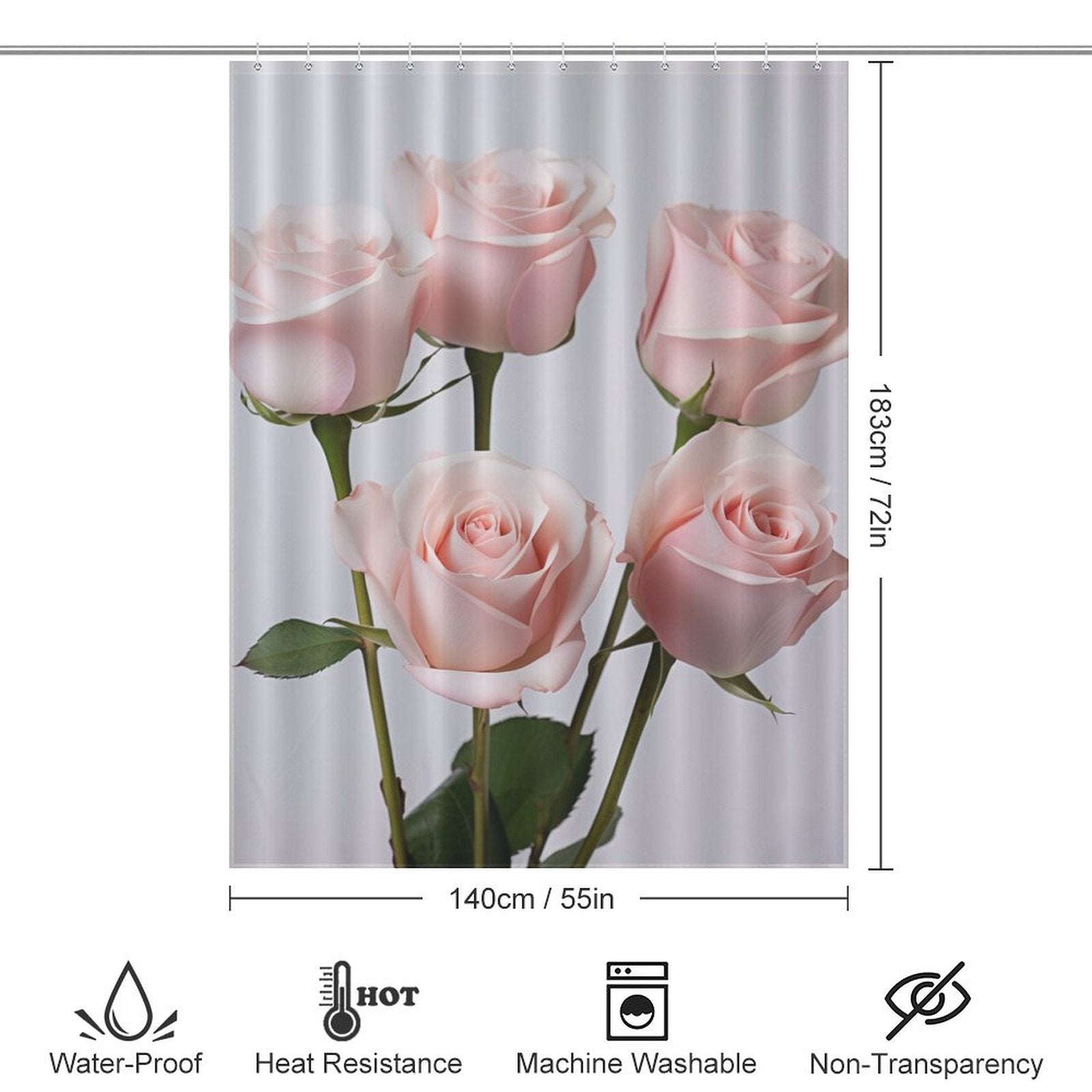 Bouquet Charm Pink Rose Shower Curtain