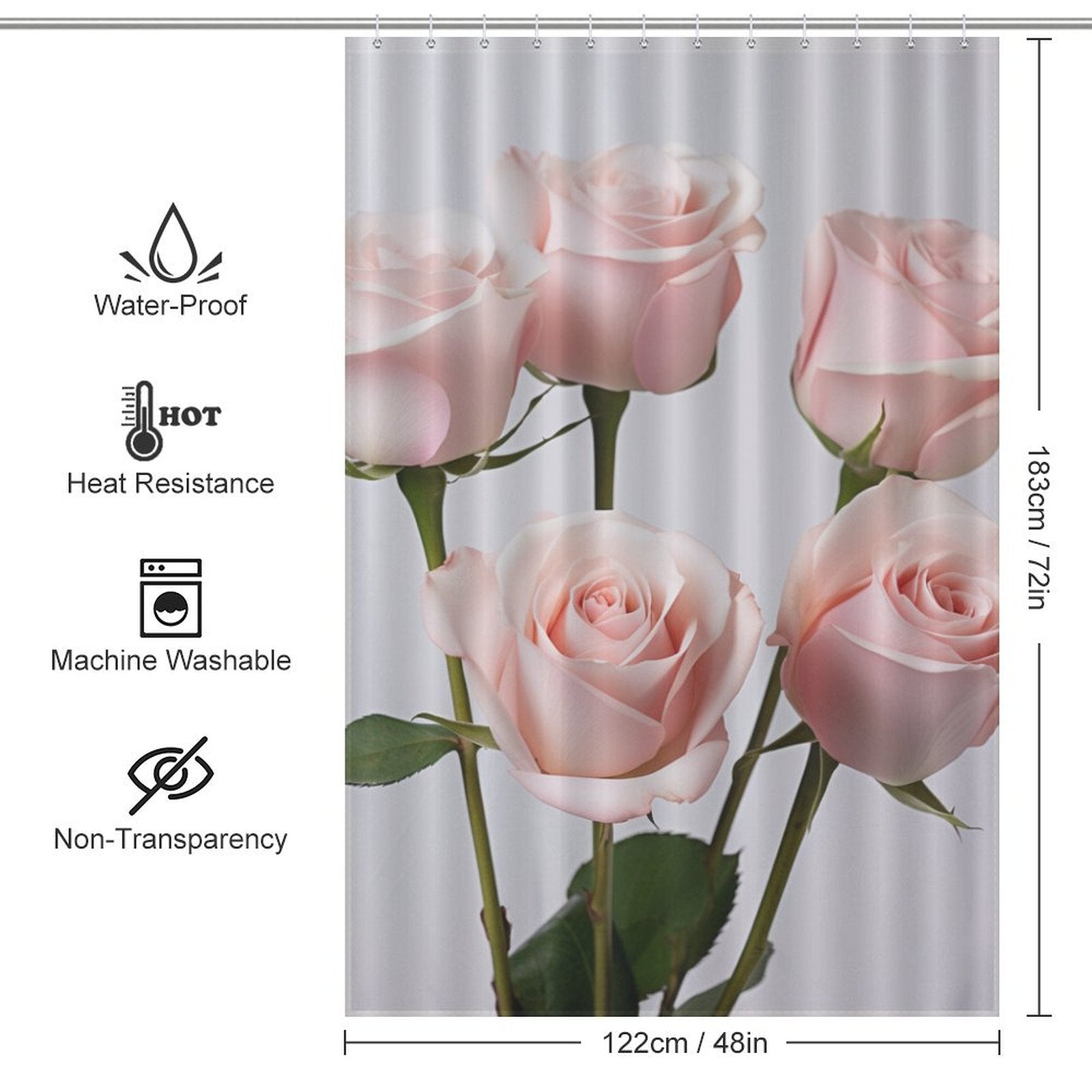 Bouquet Charm Pink Rose Shower Curtain