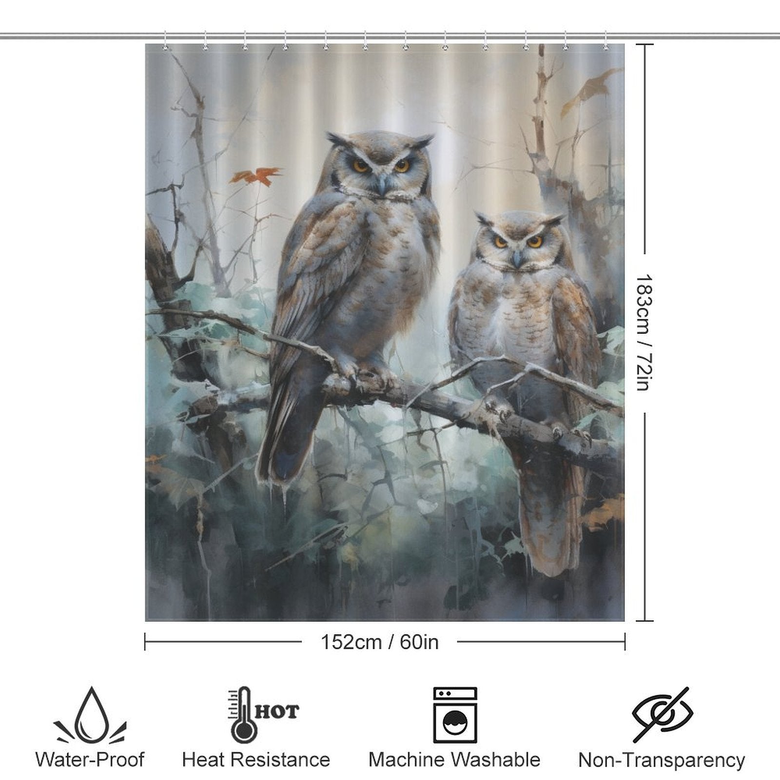 Branches Owl Shower Curtain