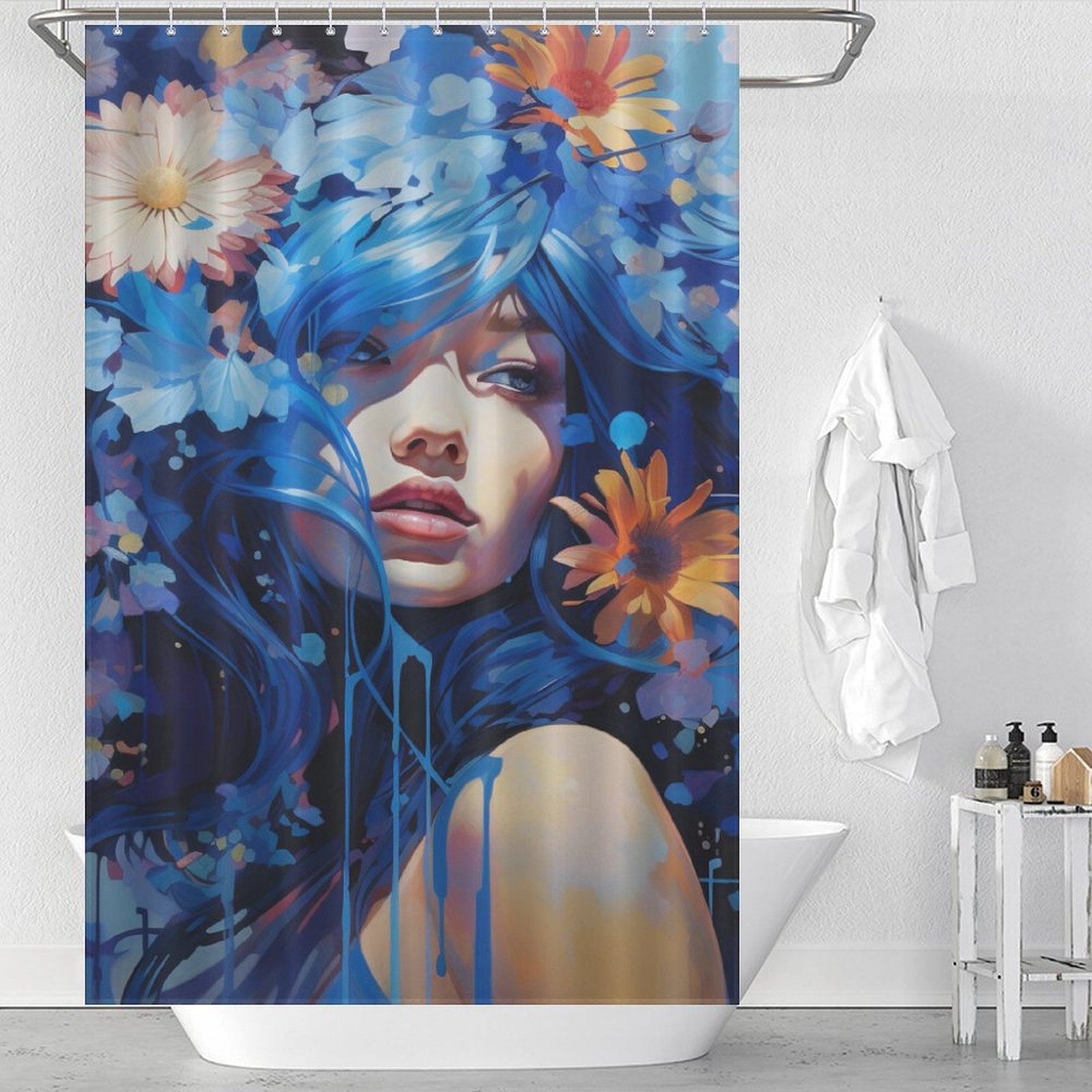 Bright Blue Shower Curtain